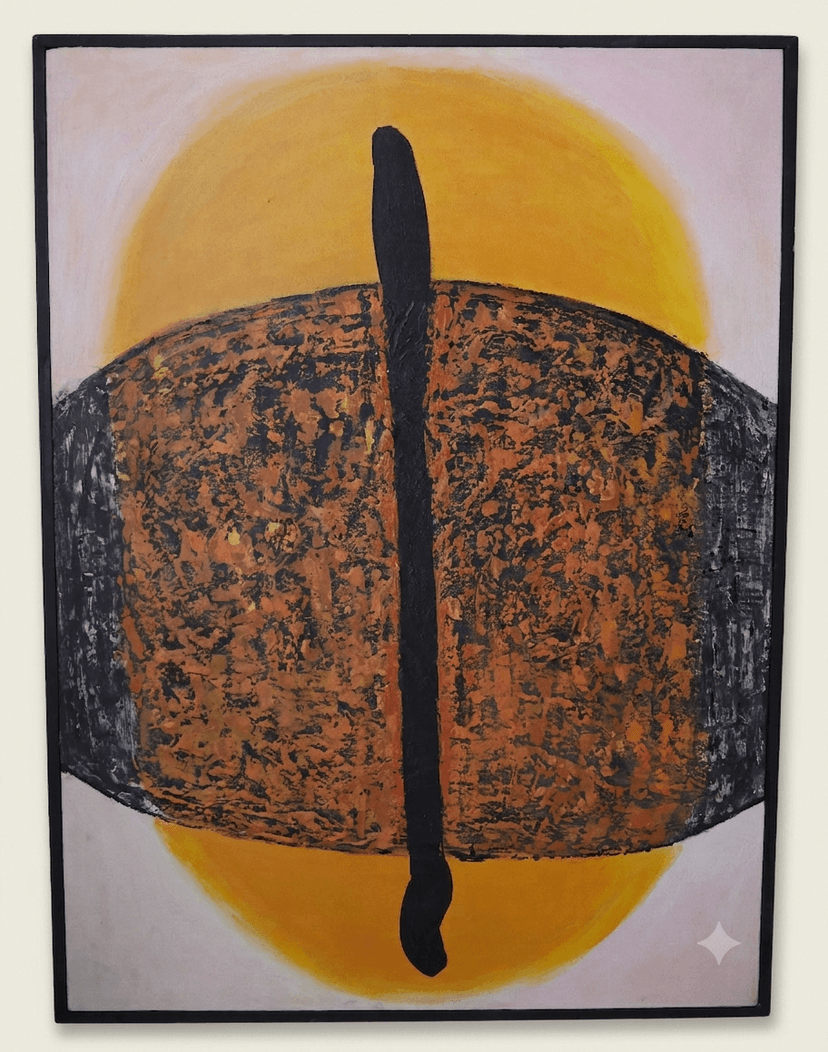 Amarillo - Óleo sobre madera, enmarcado - 74 x 99 cm