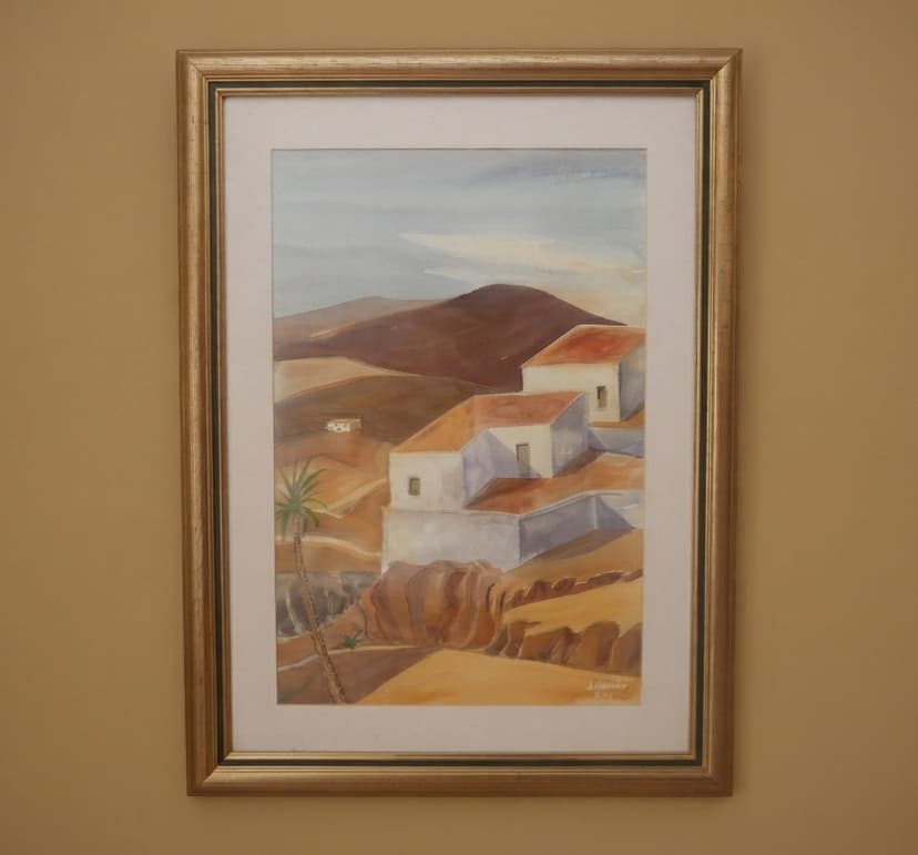 Paisaje canario - Acuaraela sobre papel enmarcada - 55 x 74 cm