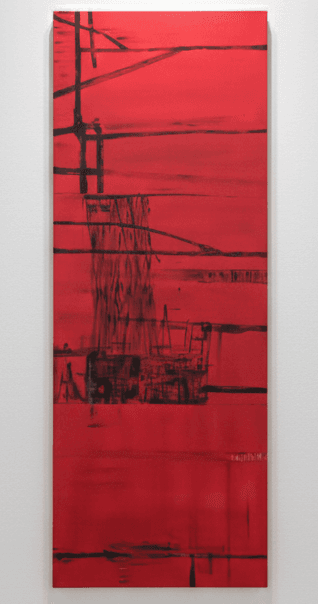 Rojo Alhambra - Óleo sobre lienzo - 154 x 54 cm